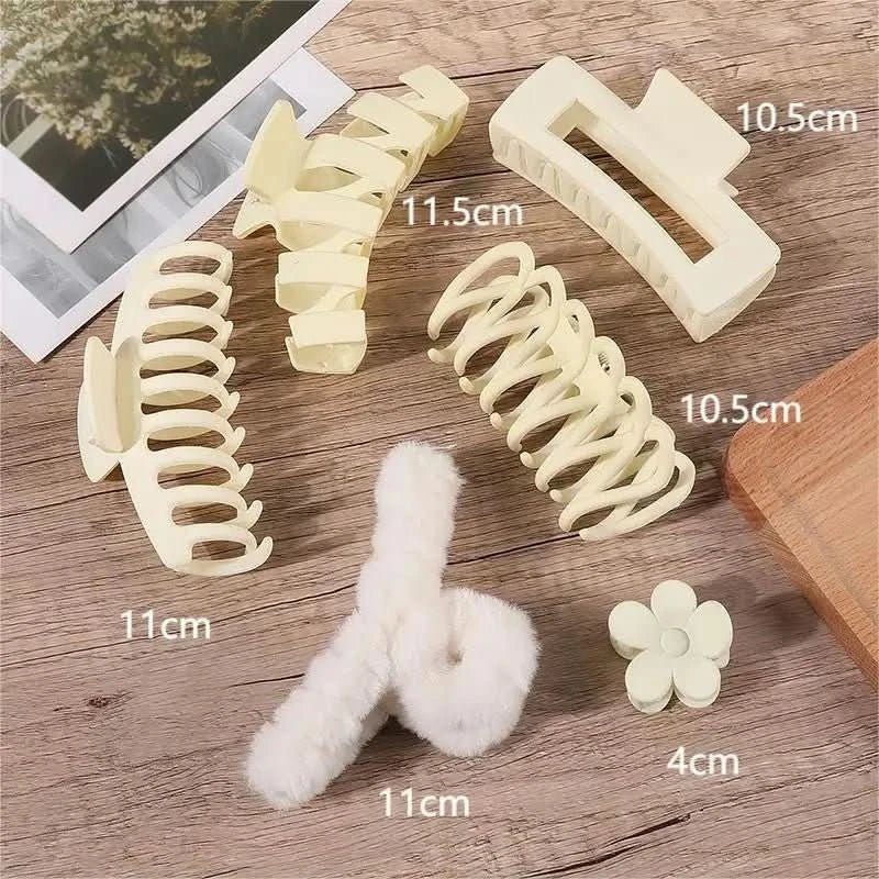 2/3/4Pcs Headwear Set Women Fashion Claw Clip Coffee Black Acrylic Large Hair Claw Korea For Girl Clip Barrette Hair Accessories - Wear and Wander