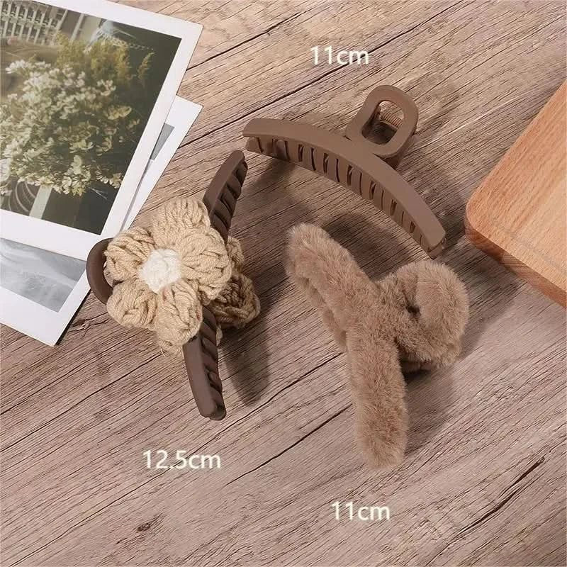 2/3/4Pcs Headwear Set Women Fashion Claw Clip Coffee Black Acrylic Large Hair Claw Korea For Girl Clip Barrette Hair Accessories - Wear and Wander