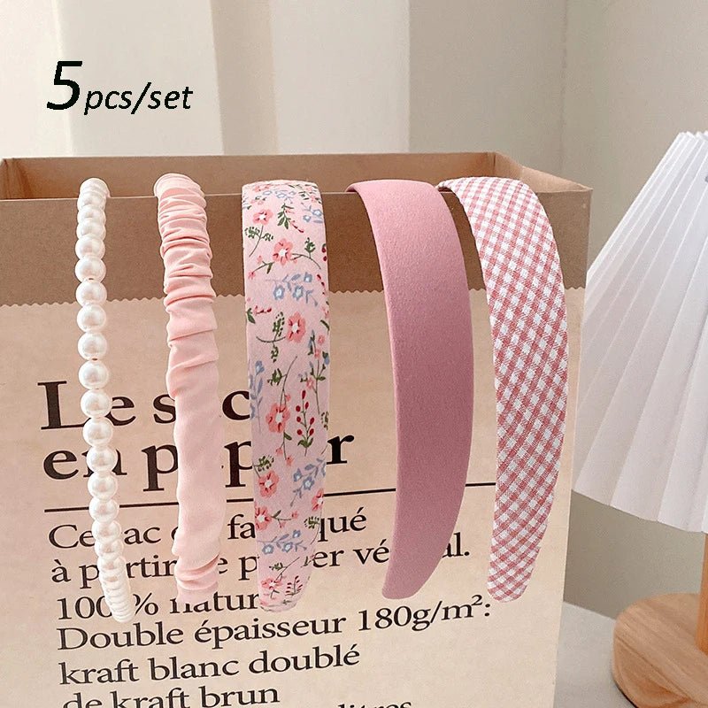 5pcs Set Fashion Women Cloth Hair Bands Headdress Headband Girls Hairband Hair Hoop Female Hair Accessories Headwear - Wear n Wander