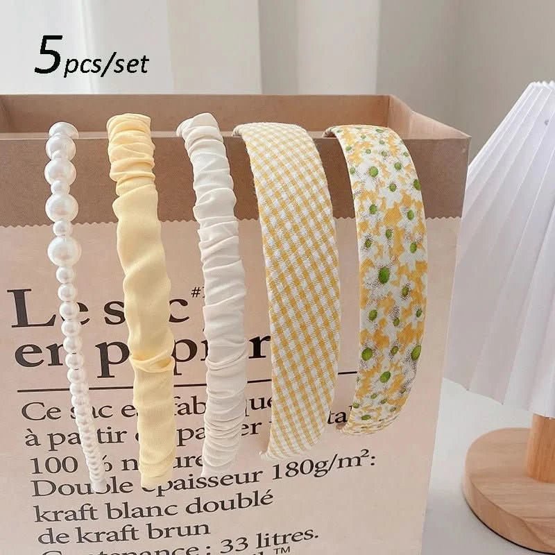 5pcs Set Fashion Women Cloth Hair Bands Headdress Headband Girls Hairband Hair Hoop Female Hair Accessories Headwear - Wear and Wander