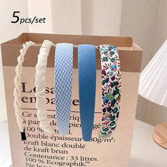 5pcs Set Fashion Women Cloth Hair Bands Headdress Headband Girls Hairband Hair Hoop Female Hair Accessories Headwear - Wear and Wander