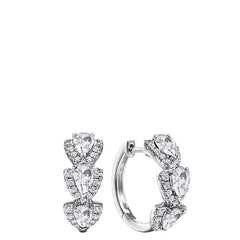 Droplet Shiny Synthetic Gems Decor Hoop Earrings Elegant Simple Style Banquet Party Ear Ornament Female Gift