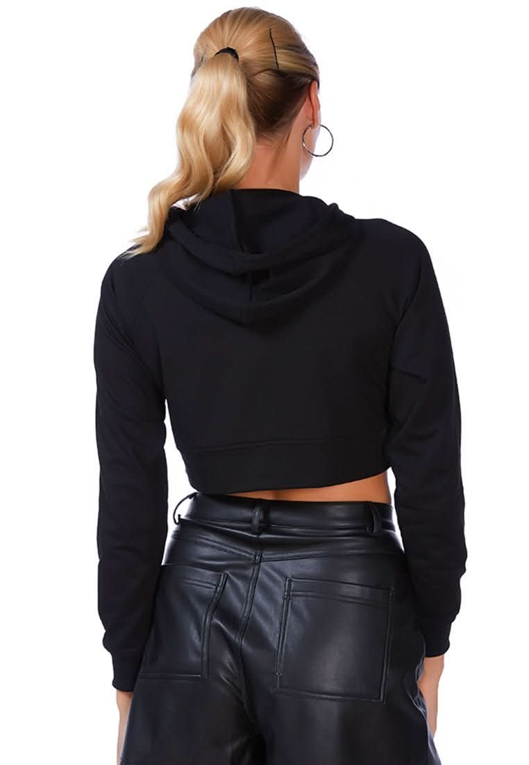 All Relaxed Front Slit Cropped Hoodie - Wear and Wander