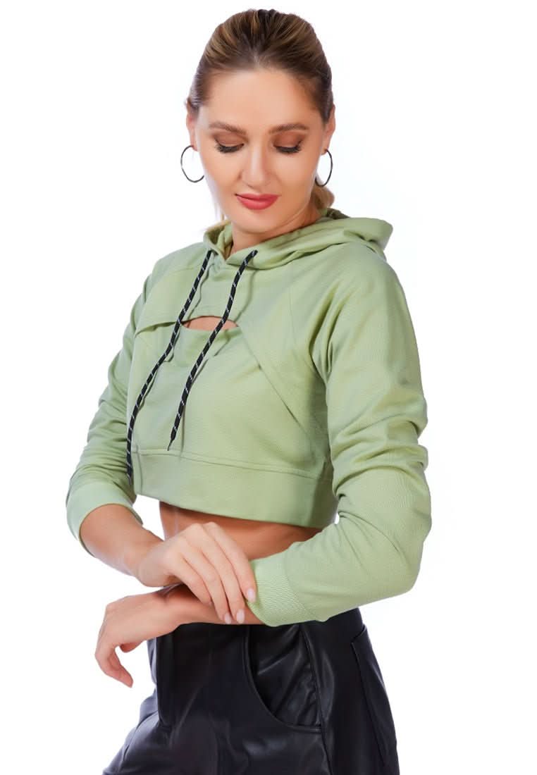 All Relaxed Front Slit Cropped Hoodie - Wear and Wander
