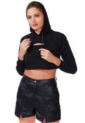 All Relaxed Front Slit Cropped Hoodie - Wear and Wander
