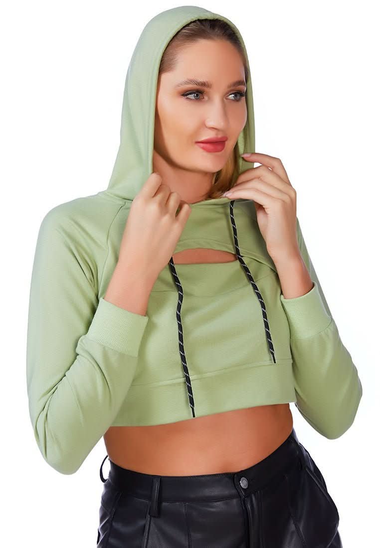 All Relaxed Front Slit Cropped Hoodie - Wear and Wander