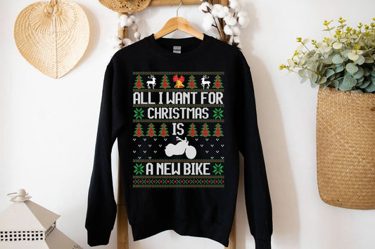 All want for Christmas is new Bike Sweatshirt - Wear and Wander