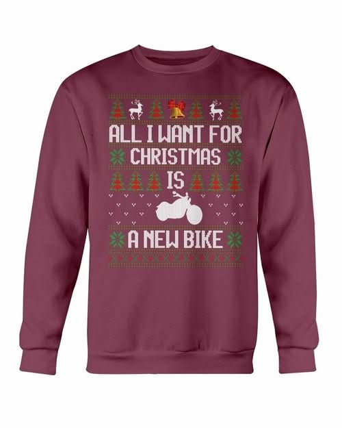 All want for Christmas is new Bike Sweatshirt - Wear and Wander