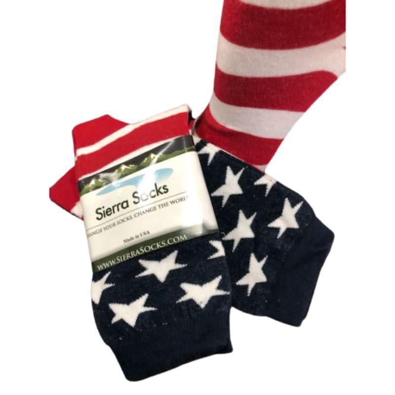 American Flag Patriotic Socks, Premium Quality Cotton Crew Socks - Wear and Wander