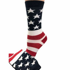 American Flag Patriotic Socks, Premium Quality Cotton Crew Socks - Wear and Wander