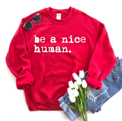 Be A Nice Human Sweatshirt - Wear and Wander