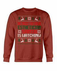 Be Nice to your Esthetician Santa is watching Christmas Sweatshirt - Wear and Wander