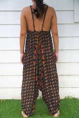 Black Chakra Hippie Jumpsuits, Boho Rompers, Festival Clothing - Wear and Wander
