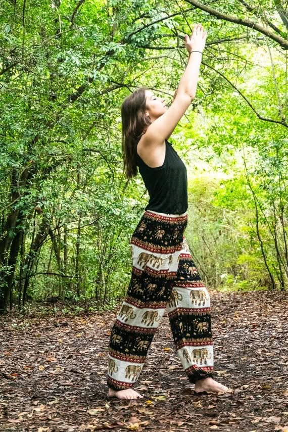 Black ELEPHANT Pants Women Harem Pants Boho Pants - Wear and Wander