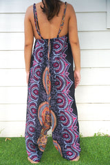 Black Mandala Boho Hippie Jumpsuit Rompers - Wear and Wander