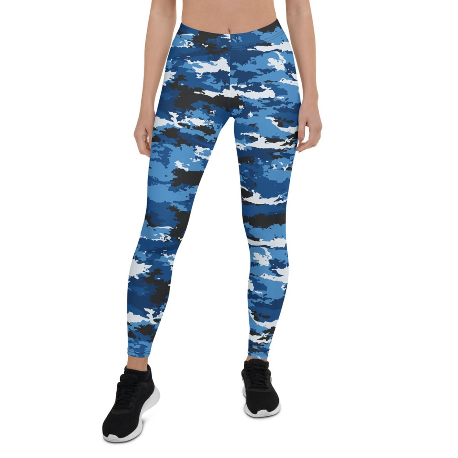 Blue Camo Sports Leggings - Wear and Wander