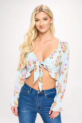 Boho Tie - Front Crop Top with Ruffle Details - Wear and Wander