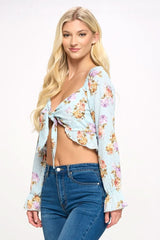 Boho Tie - Front Crop Top with Ruffle Details - Wear and Wander