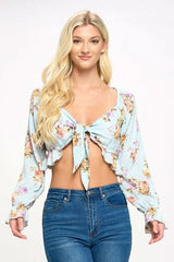 Boho Tie - Front Crop Top with Ruffle Details - Wear and Wander