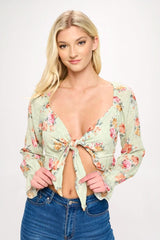 Boho Tie - Front Crop Top with Ruffle Details - Wear and Wander