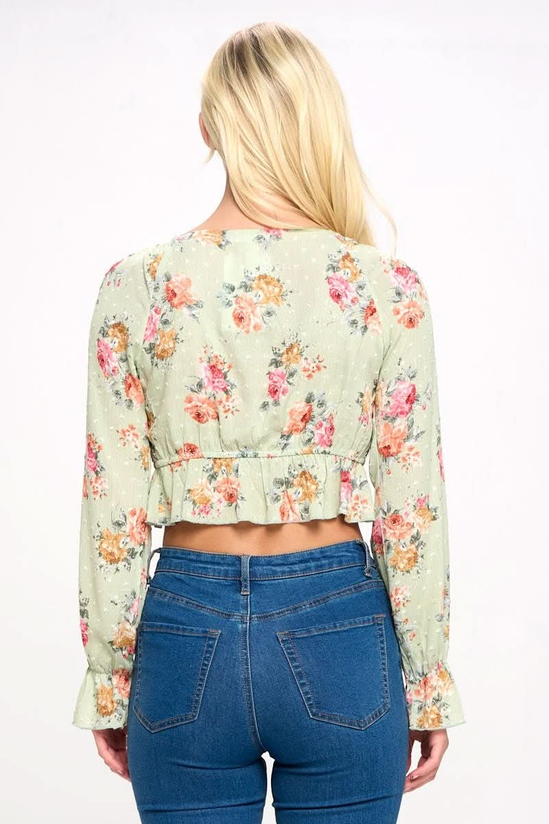 Boho Tie - Front Crop Top with Ruffle Details - Wear and Wander