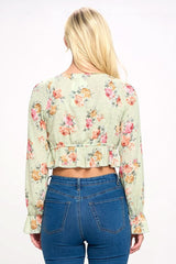 Boho Tie - Front Crop Top with Ruffle Details - Wear and Wander