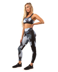 Bondi Set - Leggings & Sports Bra - Black/Grey - Wear and Wander