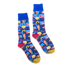 Bright Idea! Lightbulb Colorful Cotton Socks | Blue Womenβs Crew Socks - Wear and Wander
