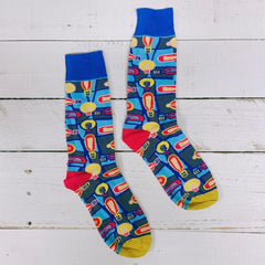 Bright Idea! Lightbulb Colorful Cotton Socks | Blue Womenβs Crew Socks - Wear and Wander