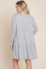 Brushed Hacci Tiered pleated Mini Dress - Wear and Wander