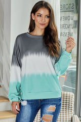 Casual Gray Color Block Tie Dye Pullover Sweatshirt - Wear and Wander