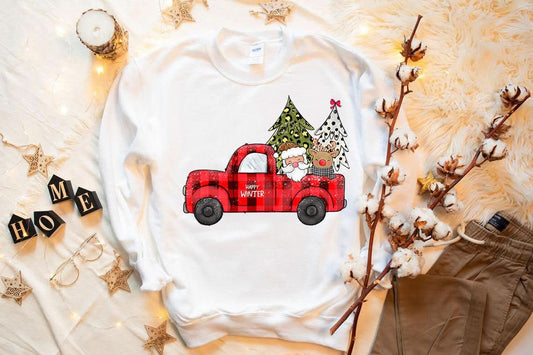 Christmas Santa Truck Sweatshirt - Wear and Wander