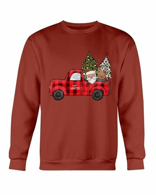 Christmas Santa Truck Sweatshirt - Wear and Wander