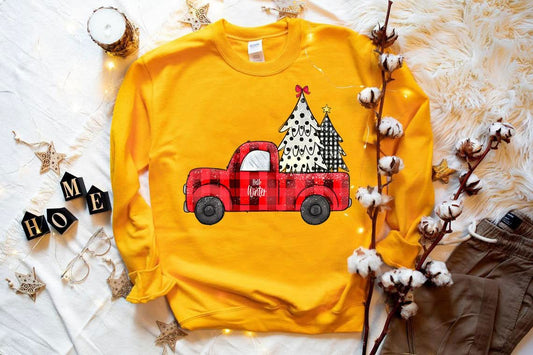 Christmas Tree Truck Sweatshirt - Wear and Wander