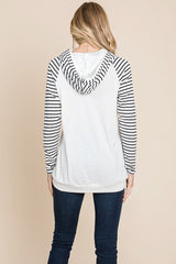 Color Block Striped Double Hoodie Sweatshirts - Wear and Wander