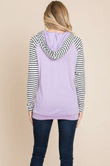 Color Block Striped Double Hoodie Sweatshirts - Wear and Wander