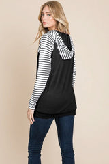 Color Block Striped Double Hoodie Sweatshirts - Wear and Wander