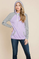 Color Block Striped Double Hoodie Sweatshirts - Wear and Wander