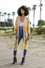 Contrast Mesh Cotton Lace Kimono - Wear and Wander