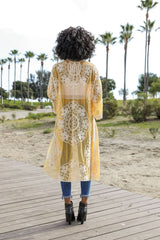Contrast Mesh Cotton Lace Kimono - Wear and Wander