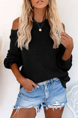 Cool Breeze Cotton Cold Shoulder Sweater - Wear and Wander
