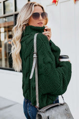 Cuddle Weather Cable Knit Handmade Turtleneck Sweater - Wear and Wander