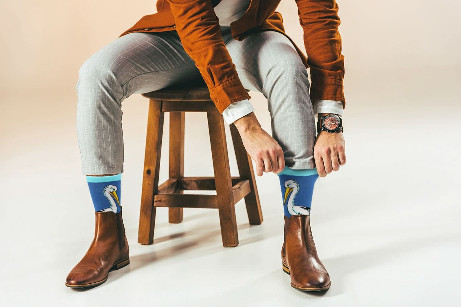 Cute Casual Designer Animal Socks - Pelican - for Men and Women - Wear and Wander