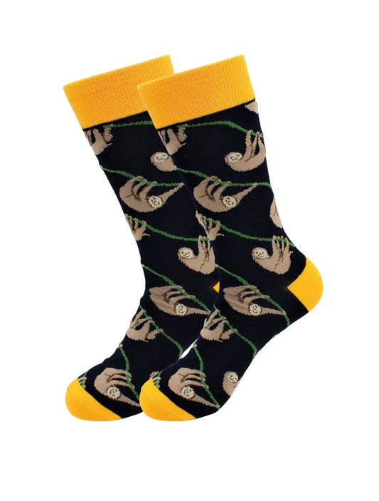 Cute Casual Designer Animal Socks - Sloth - for Men and Women - Wear and Wander