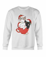 Cute Cats Cup Christmas Sweatshirt - Wear and Wander
