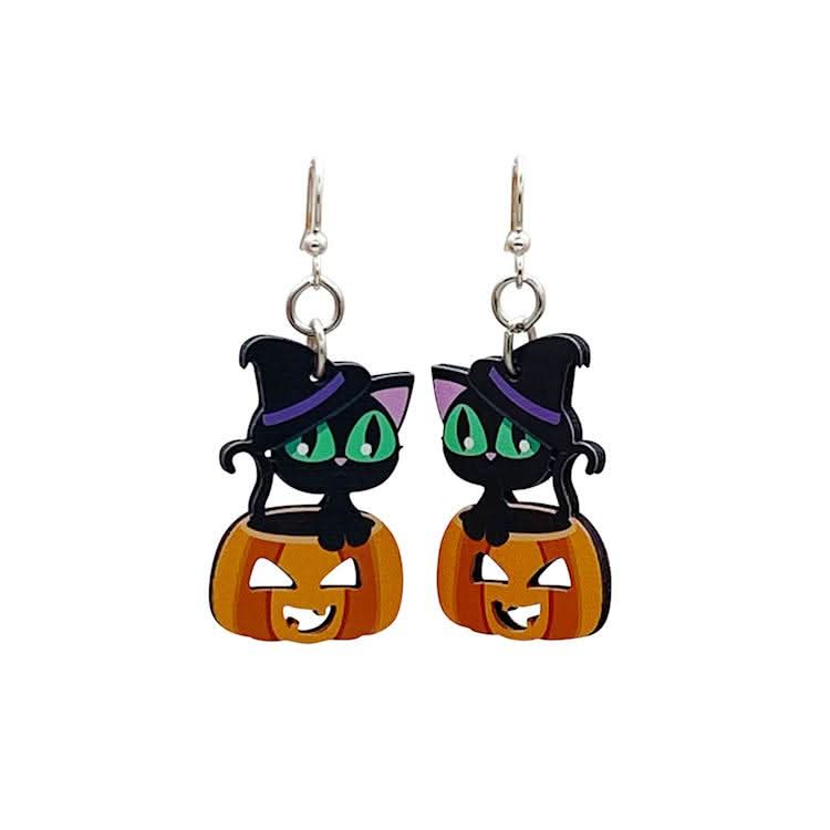 Cute Halloween Cat Earrings 1676 - Wear and Wander