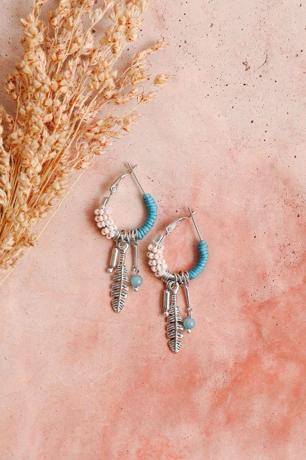 Dainty Feather Hoop Earrings - Wear and Wander