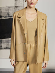 Double Breasted Leather Jacket - Wear and Wander