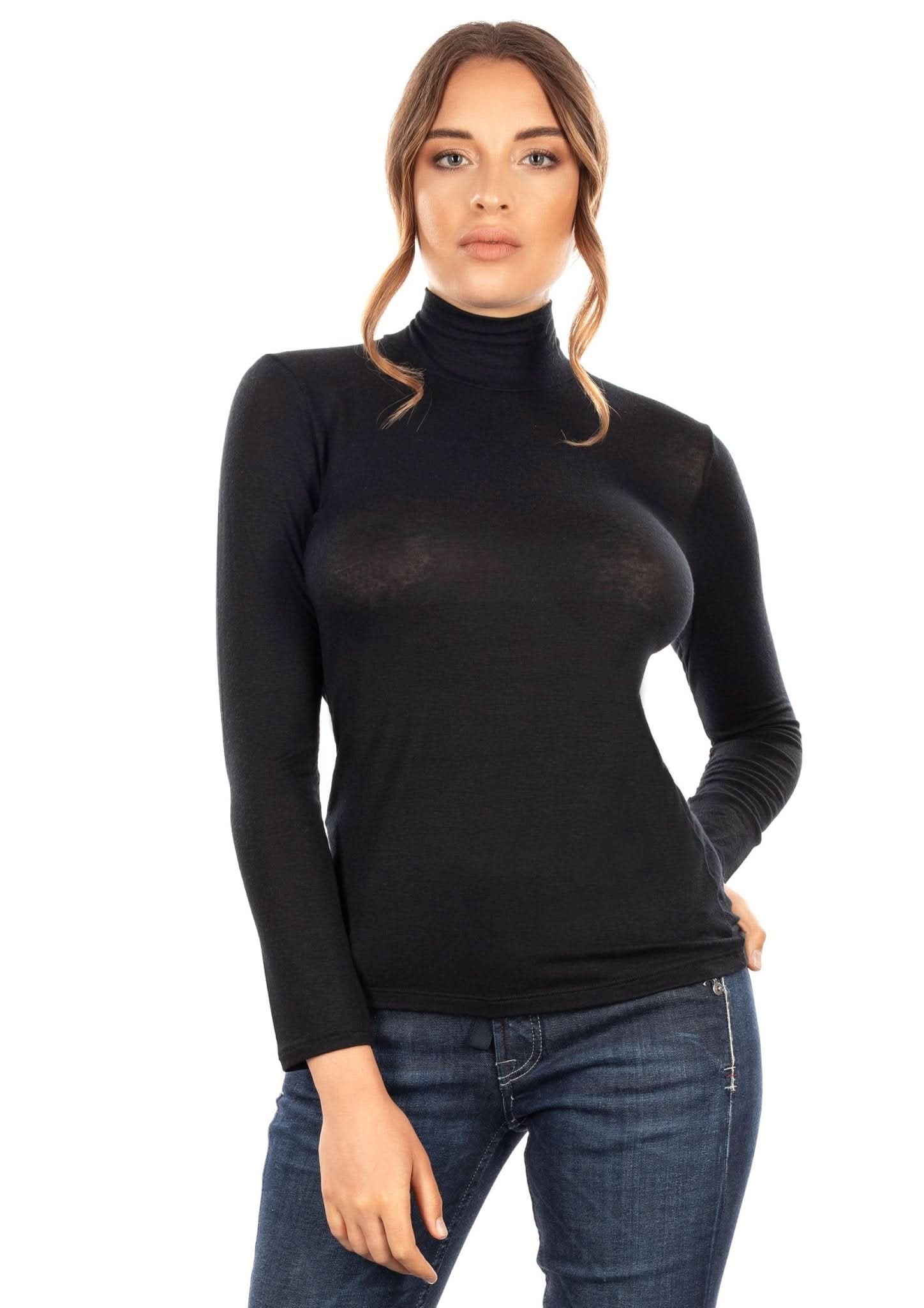 EGI Exclusive Collections Women's Modal Cashmere Blend Mock Neck Long - Wear and Wander