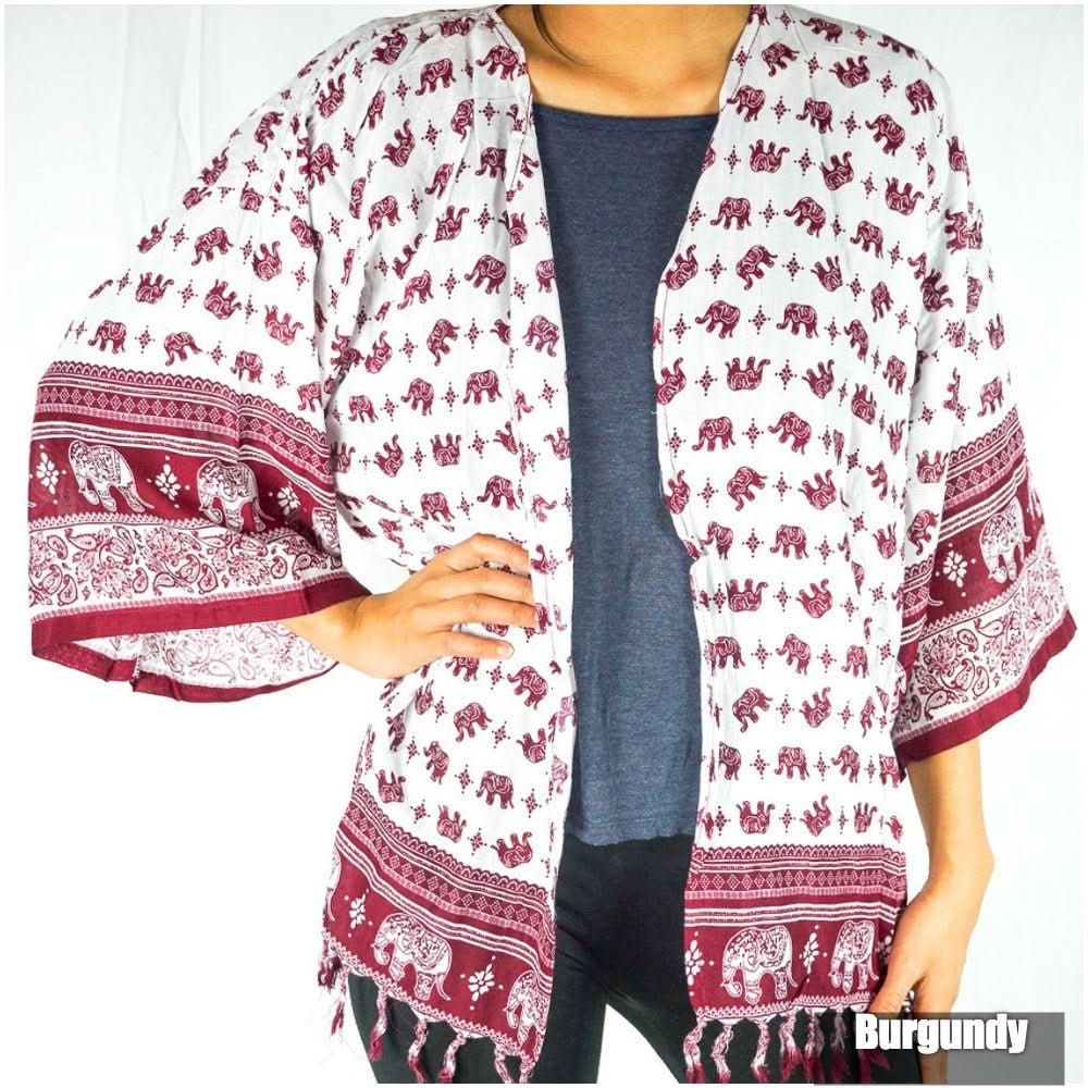 Elephant Tribal Boho Kimono Cover Up - Wear and Wander